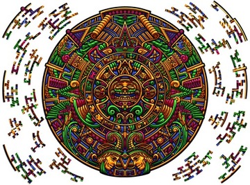 Puzzle Drewniane Premium 3D Unikalne Kalendarz Majów XL Prezent Wooden