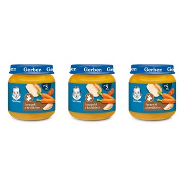 GERBER Delikatne jarzynki z królikiem x 3 sztuk