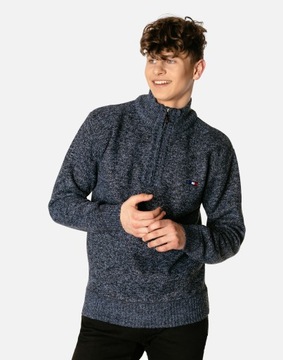 Elegancki Ciepły Sweter Męski z Rozsuwaną Stójką Półgolf Golf 2718 -03 r XL