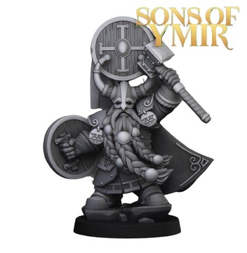 Dwarf Prince with Hammer and Shield - Highlands Miniatures - Druk 3D