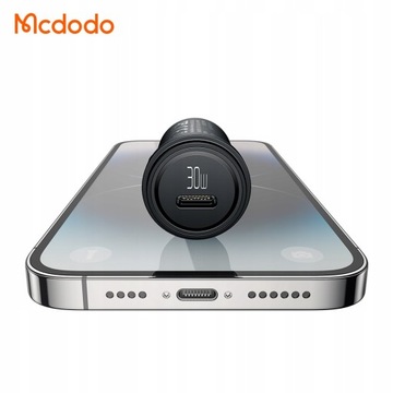 MCDODO FAST АВТОМОБИЛЬНОЕ ЗАРЯДНОЕ УСТРОЙСТВО ДЛЯ ТЕЛЕФОНА USB-C LED + КАБЕЛЬ LIGHTNING