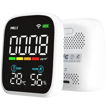 CZUJNIK JAKOŚCI POWIETRZA PM2.5 Z POMIAREM TEMP. I WILGOTNOŚCI WIFI TUYA