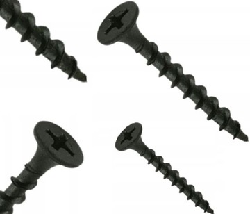 WKRĘTY DO DREWNA CZARNE FOSFATOWANE 4,2x90mm 1KG 170szt CE