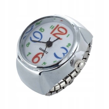 zegarek na palec pierścionek kolorowe cyfry
