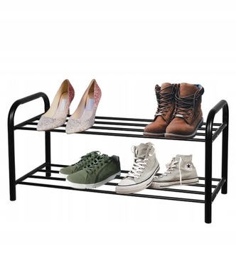 REGAŁ STOJAK METALOWY SZAFKA NA BUTY 2 PÓŁKI ORGANIZER