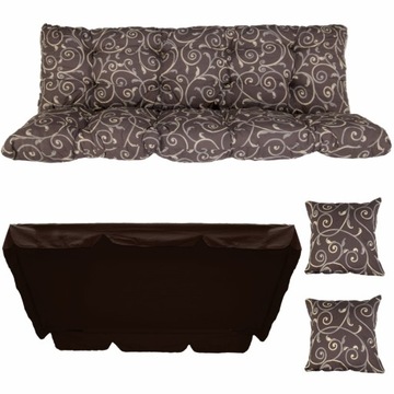 Zestaw na huśtawkę CLASSIC 150cm poduszki + jaśki + daszek wzór 17