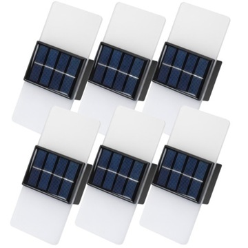 6x Kinkiet Solarny Lampka Solarna AKRYL LED Zewnętrzna Czujnik Zmierzchu