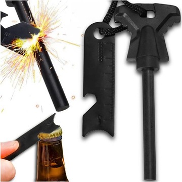 KRZESIWO MAGNEZOWE WOJSKOWE ROZPAŁKA OGIEŃ MAGNETYCZNE CAMPING SURVIVAL