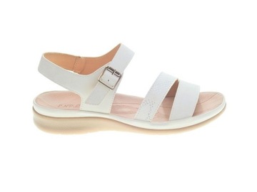 Elastyczne sandały damskie G3101-5 White r.37