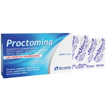 Proctomina lek czopki hemoroidy 10 sztuk