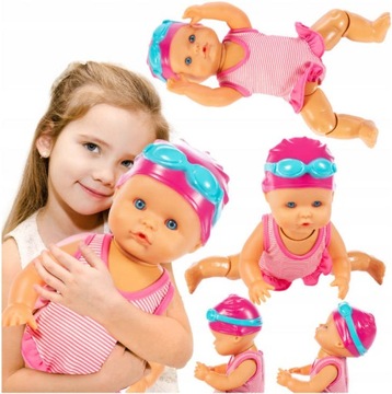 LALKA PŁYWAJĄCA WODOODPORNA BOBAS KRÓRY PŁYWA DO WODY DO KAPIELI 33 cm