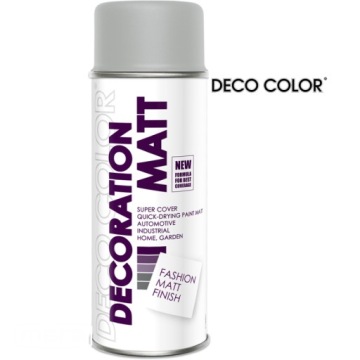 LAKIER W SPRAYU DO PLASTIKU METALU SZARY J SATYNA