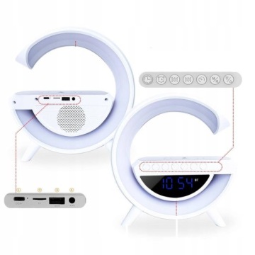 RGB СВЕТОДИОДНАЯ ИГРОВАЯ ЛАМПА QI ИНДУКЦИОННОЕ ЗАРЯДНОЕ УСТРОЙСТВО ЧАСЫ БУДИЛЬНИК ДИНАМИК РАДИО