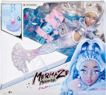 Syrenka Mermaze Lalka Mermaidz Winter Kishiko Brokatowa Zmienia Kolor