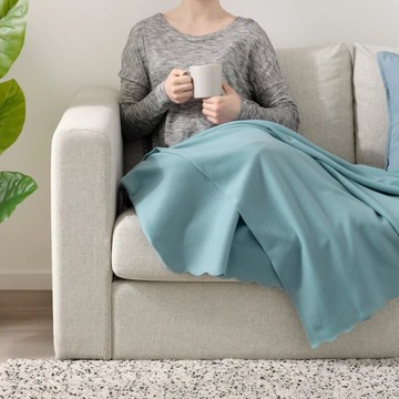 Плед IKEA ТОРГУН СВЕТЛО-ГОЛУБОЙ 120х160см