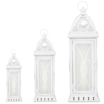 LATARNIE LAMPIONY ŚWIECZNIKI OGRODOWE KOMPLET 3szt