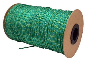 Linka paracord zielona - 1 m Polska 4 mm, sznurek turystyczny