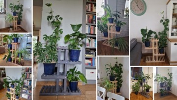 Подставка для цветов, полка для растений, подставка для цветочного горшка, деревянная подставка для цветов.