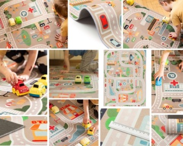 ДЕТСКИЙ КОВЕР 200х300СМ ЦВЕТНОЙ БОЛЬШОЙ УЛИЦЫ ДОРОГА ГОРОД МЯГКИЙ И ПРОЧНЫЙ