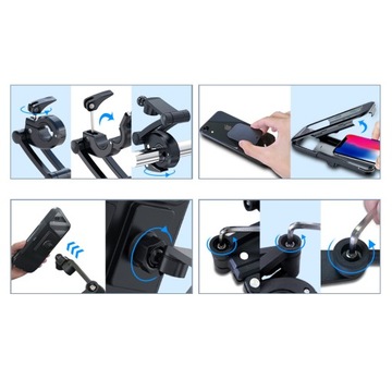 Uchwyt ROWER MOTOCYKL QUAD na telefon wodoodporny magnes regulowany Premium