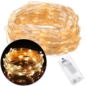 РОЖДЕСТВЕНСКИЕ ОГНИ 20 СВЕТОДИОДНЫХ МИКРОПРОВОДНЫХ АККУМУЛЯТОРОВ