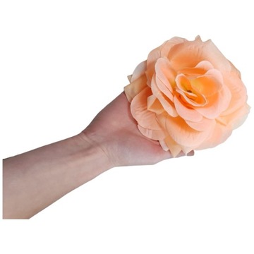 Головка изделия, большая, развернутая белая роза, 12 см, для украшений и букетов.