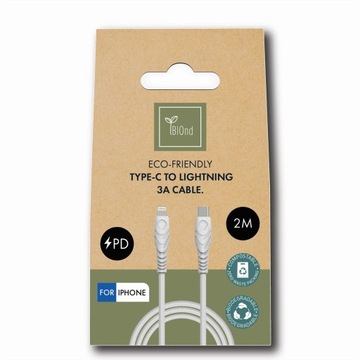 Кабель BIOnd Кабель USB-C/Lightning 3A Экологически чистая переработка 2 м