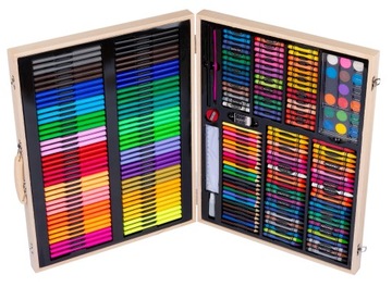 ХУДОЖЕСТВЕННЫЙ НАБОР ДЛЯ РИСОВАНИЯ ДЛЯ ДЕТЕЙ, ЧЕМОДАН, МАЛКИ, РУЧКИ, КРАСКИ 251