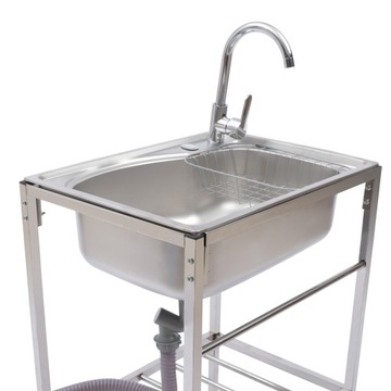 КУХОННАЯ МОЙКА ИЗ НЕРЖАВЕЮЩЕЙ СТАЛИ 60*45*75СМ