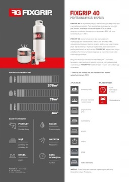 ПРОФЕССИОНАЛЬНЫЙ СКРЫТЫЙ КЛЕЙ FIXGRIP 40–600 мл СОЕДИНЕНИЕ 110 ГРАДУСОВ