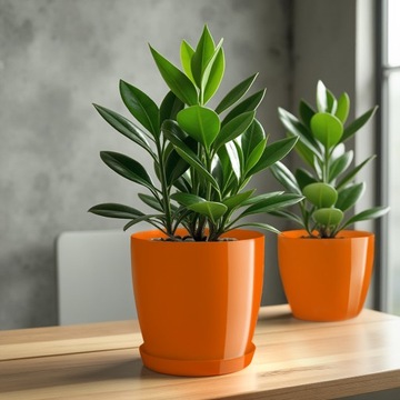 ЦВЕТОЧНЫЙ ГОРШОК С ПОДСТАВКОЙ ДЛЯ ЦВЕТОВ КРЫШКА ДЛЯ ЧАШИ ПОДСТАВКА ДЛЯ ЦВЕТОВ 20 см ОРАНЖЕВЫЙ