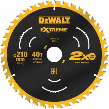 DEWALT DT20433 tarcza piła do drewna 210x30mm 40z