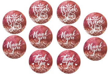 T7 NAKLEJKI THANK YOU DZIĘKUJĘ 10szt