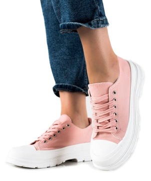 BUTY TRAMPKI DAMSKIE SPORTOWE LEKKIE Różowe r.37