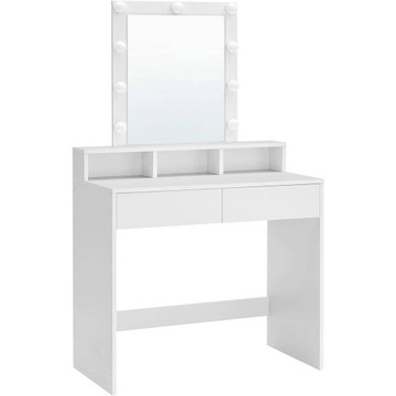 TOALETKA NOWOCZESNA BIAŁY MAT 80 x 145 x 40 cm LUSTRO PODŚWIETLENIE LED