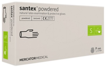 Rękawice lateksowe pudr. Mercator Santex S 100 szt