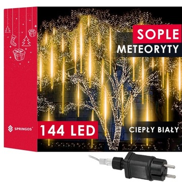 SOPLE 144led METEORY 30cm LAMPKI ZEWNĘTRZNE IP44 PADAJĄCY ŚNIEG 5m GIRLANDA