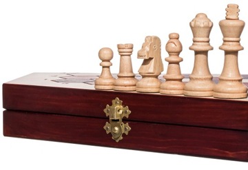 Деревянные ШЕСТИГРАННЫЕ шахматные фигуры Глинского, 46x54 см, большая обожженная шахматная доска