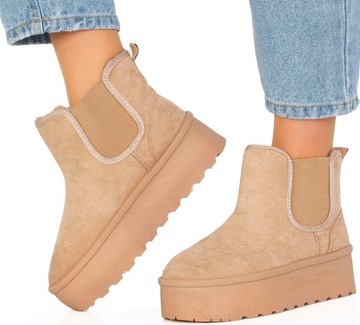 БЕЖЕВЫЕ СНЕЖНЫЕ БОТИНКИ С УТЕПЛЕНИЕМ ХАКИ БОТИНКИ НА ПЛАТФОРМЕ 41