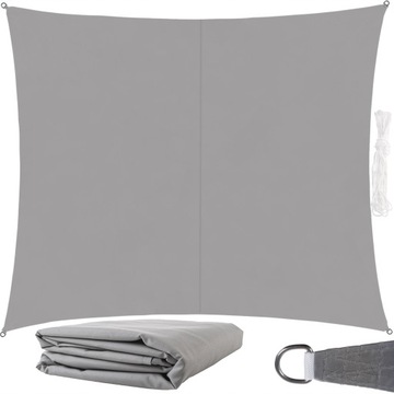 SUN GARDEN SAIL 3x2 м УФ ТЕНТ-ЗОНТ ПРЯМОУГОЛЬНЫЙ СЕРЫЙ