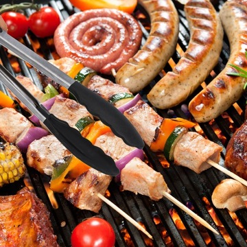 Щипцы кухонные для гриля силиконовые металлические вращающиеся для мяса 33 см