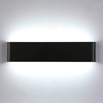 Lightess KINKIET WEWNĘTRZNY18 W, 40 cm, lampa ścienna LED, czarna