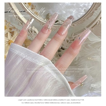 Украшение для дизайна ногтей. Прочное естественное украшение для маникюра. Украшение с бантом.