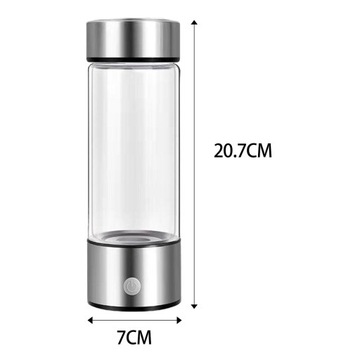 Бутылка для воды 420 мл, перезаряжаемая через USB, легкая, бутылка для воды для использования на открытом воздухе, серебристая