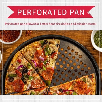BLACHA DO PIECZENIA PIZZY TARTY ŚREDNICA 33 CM Z OTWORAMI