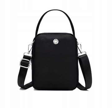 Kopertówka Torebka na telefon ramię portfel Damska czarna mała pasek Torba