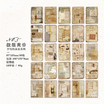 50 pieces Memo Pad Material paper nostalgic art retro base material collage