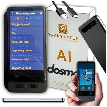 TRANSLATOR AI DOSMO TŁUMACZ ELEKTRONICZNY POLSKI bez Internetu OFFLINE WIFI