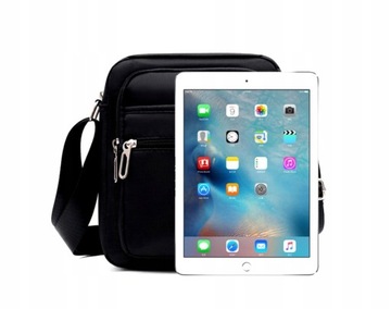 Sportowa Saszetka Torba Torebka Męska Damska na ramię czarna lekka suwak