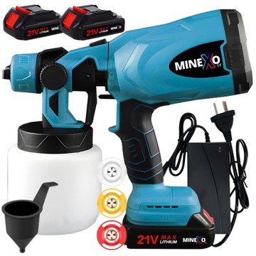 PISTOLET MALARSKI agregat do malowania ścian BEZPRZEWODOWY zestaw + 3 dysze